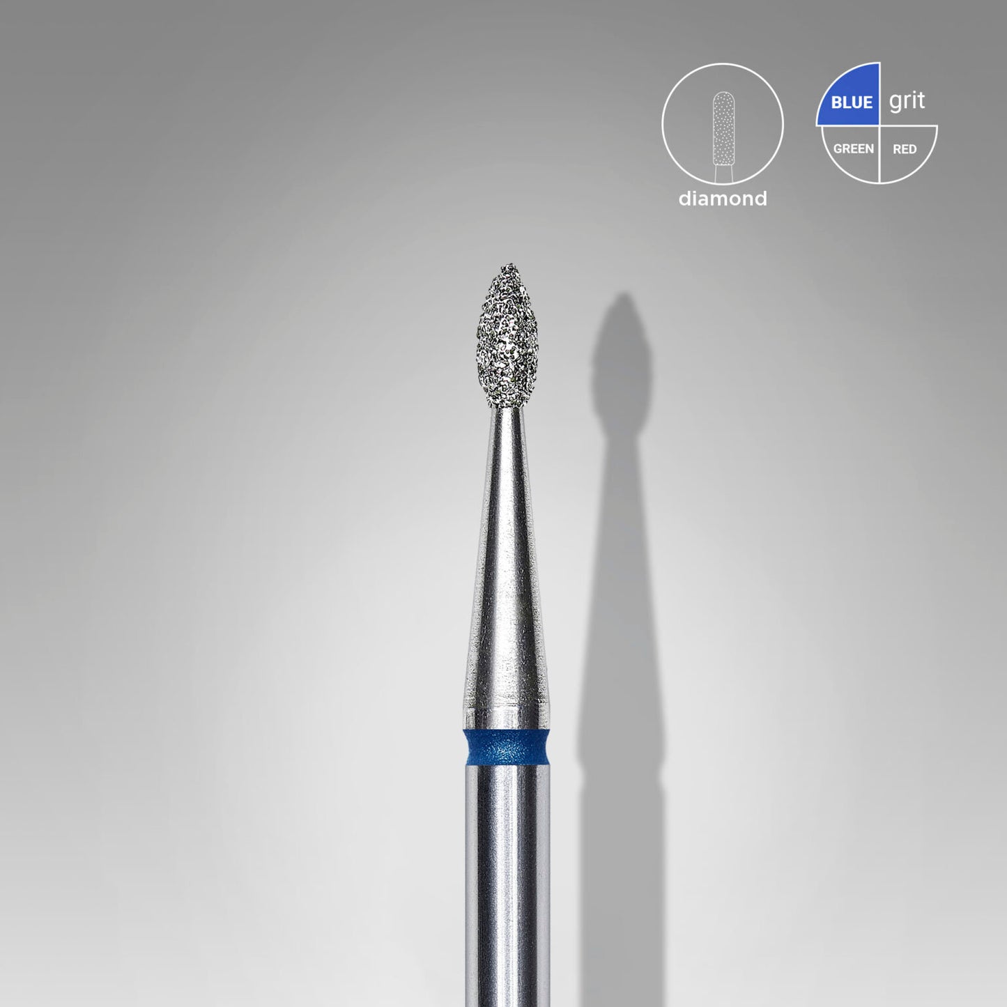 Diamond Nail Drill Bit Drop Blue EXPERt Head Diameter 1,6 mm / Working Part 4 mm