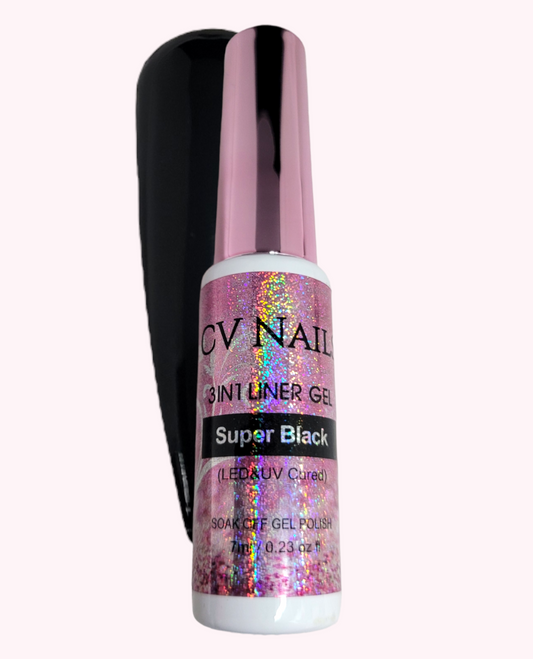 CV Nails 3-in-1 Liner Gel Super Black