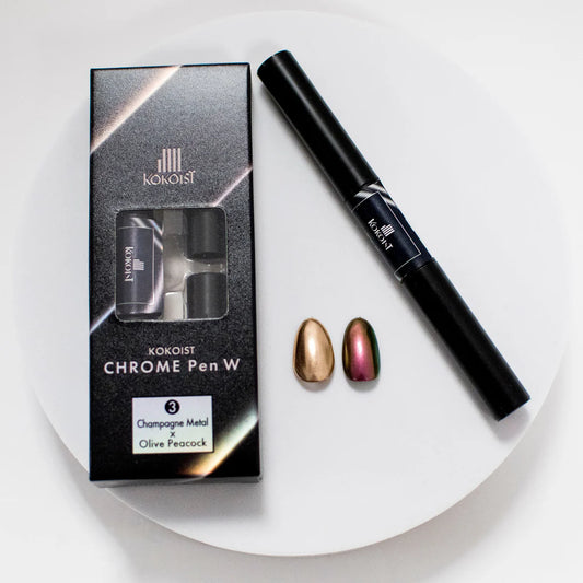 KOKOIST Chrome Pen W 03 Champagne Metal x Olive Peacock