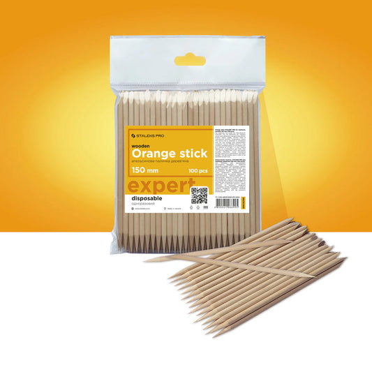 STALEKS PRO Orange Sticks for Manicure,  100 pcs