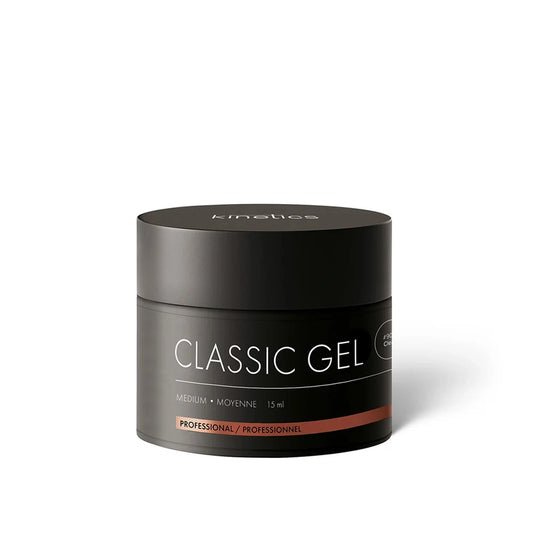 Black jar of Jelly Gel with 'kinetics' branding on a white background